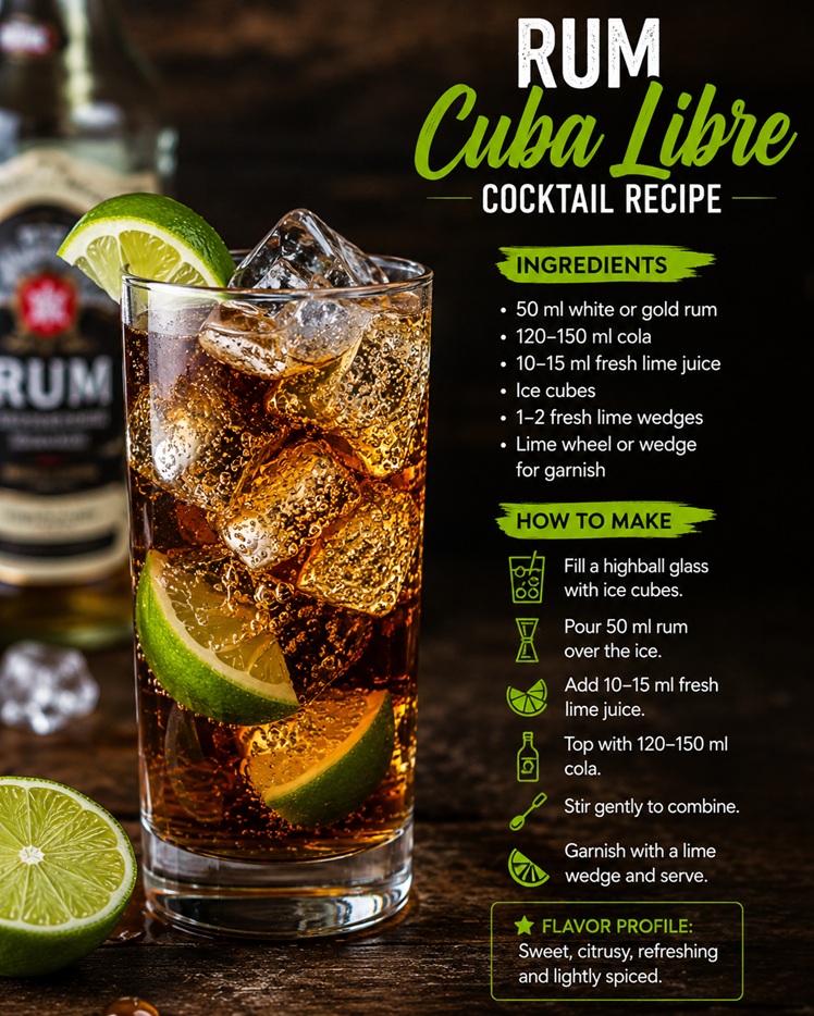 Rum Cuba Libre Cocktail Recipe